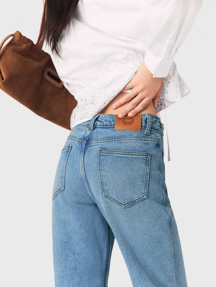 Gerade Jeans mit Ketten