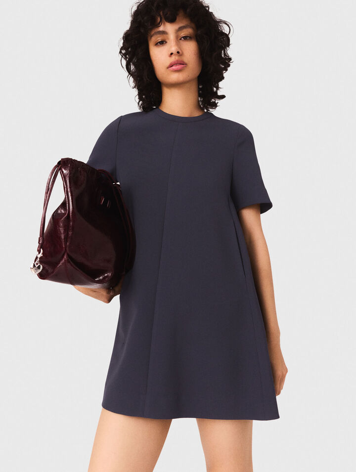 Trapezkleid aus schwerem Crêpe