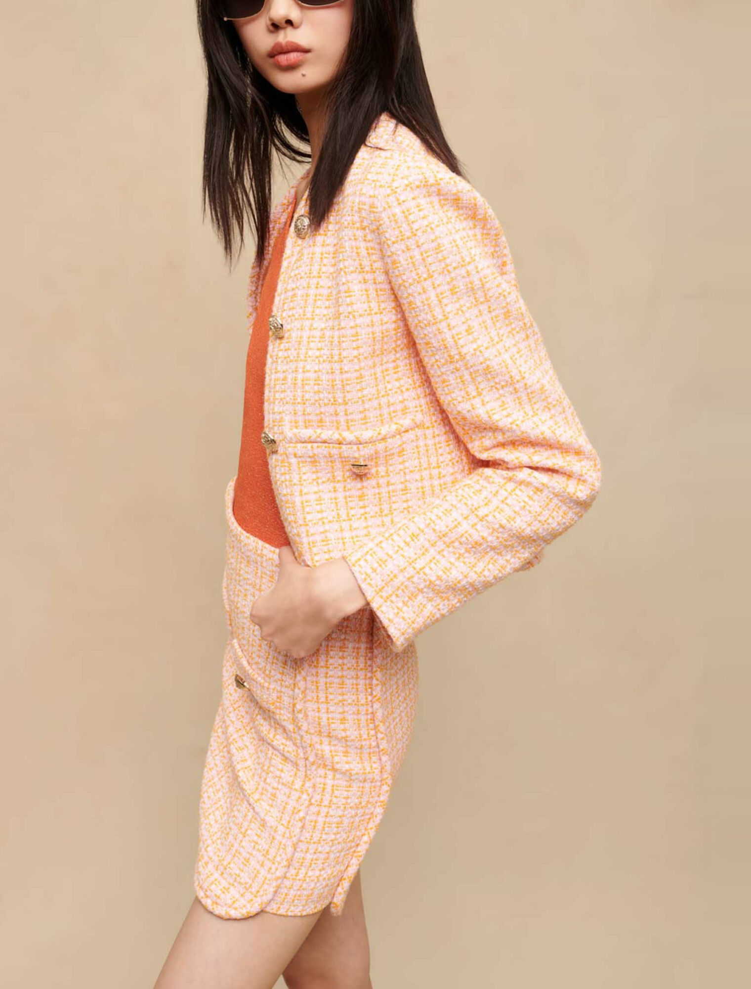 Kurzer Rock aus Tweed