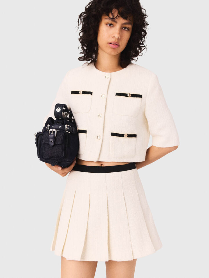 Trompe-l'œil-Shorts aus Tweed