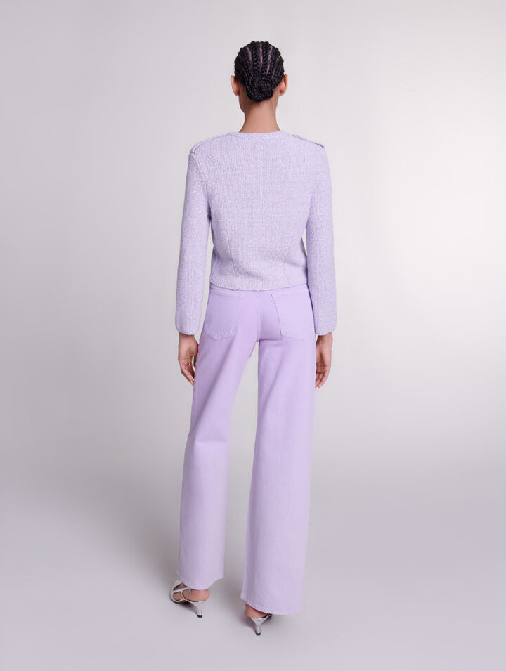 Kurze Strickjacke mit Pailletten