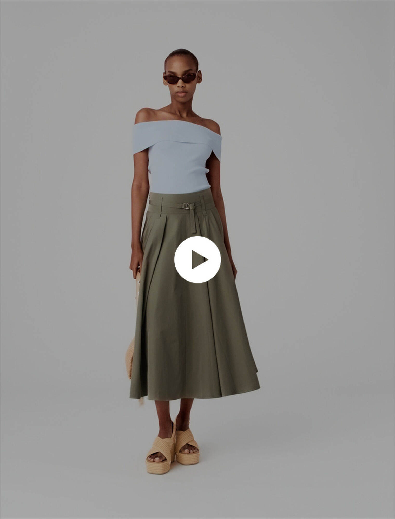 Langer Baumwoll-Plisseerock