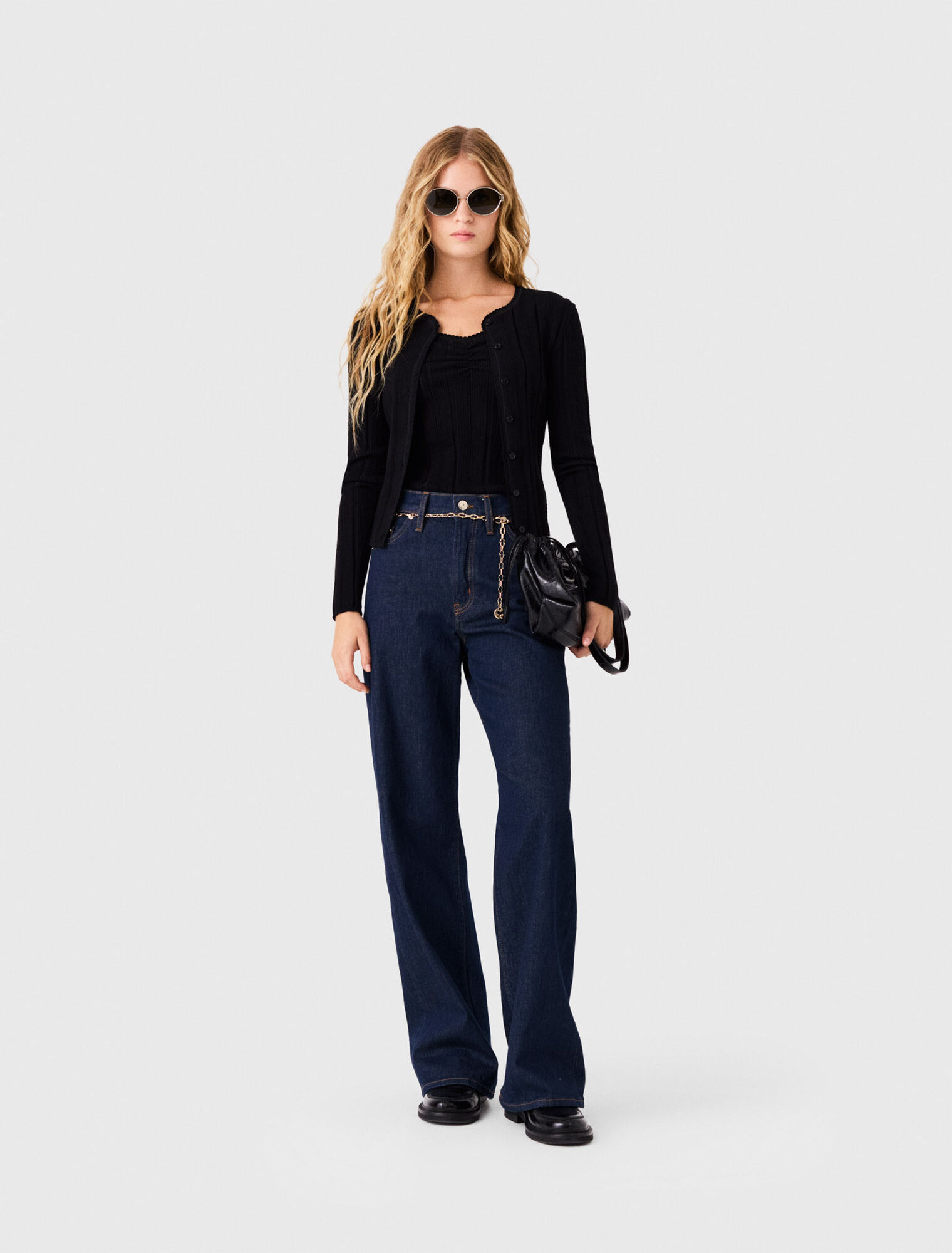 Twinset aus Pointelle-Strick