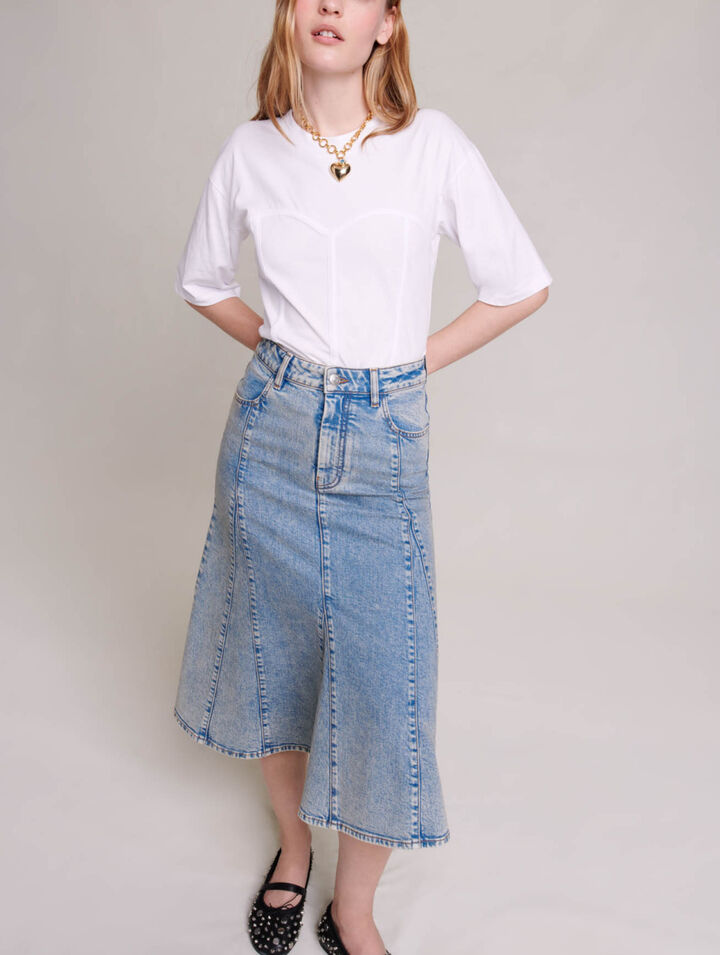 Midi-Rock aus Denim