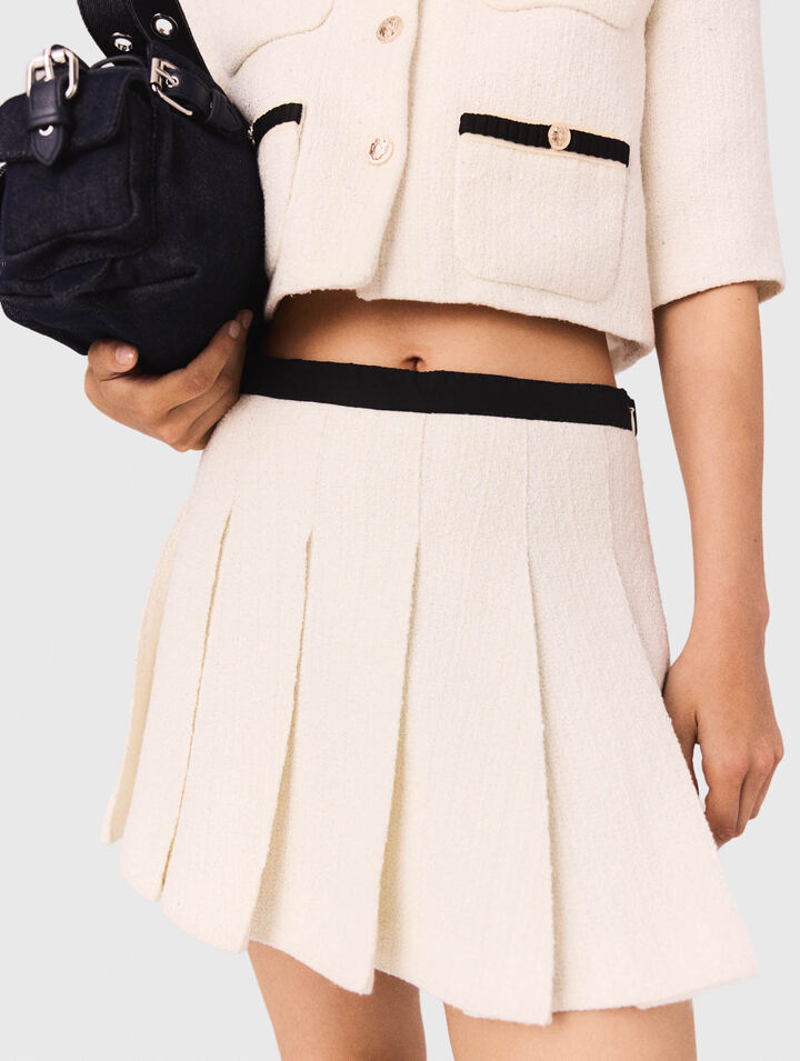 Trompe-l'œil-Shorts aus Tweed