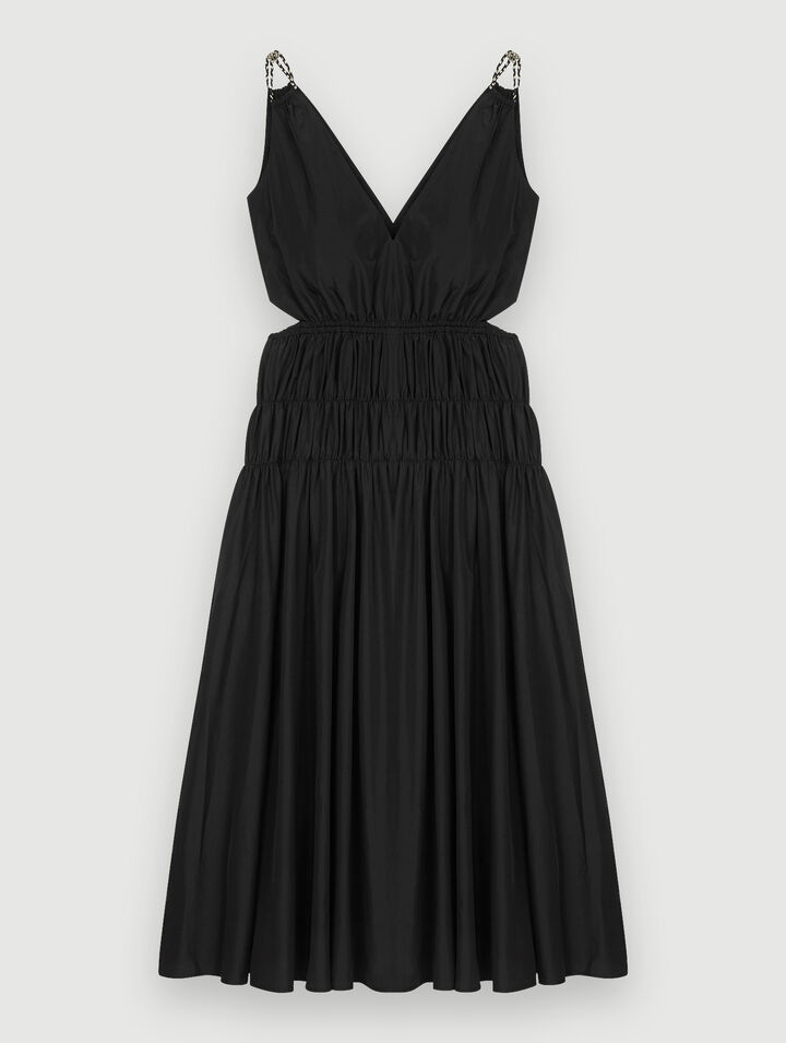 Taftkleid mit Cut-Out an der Taille