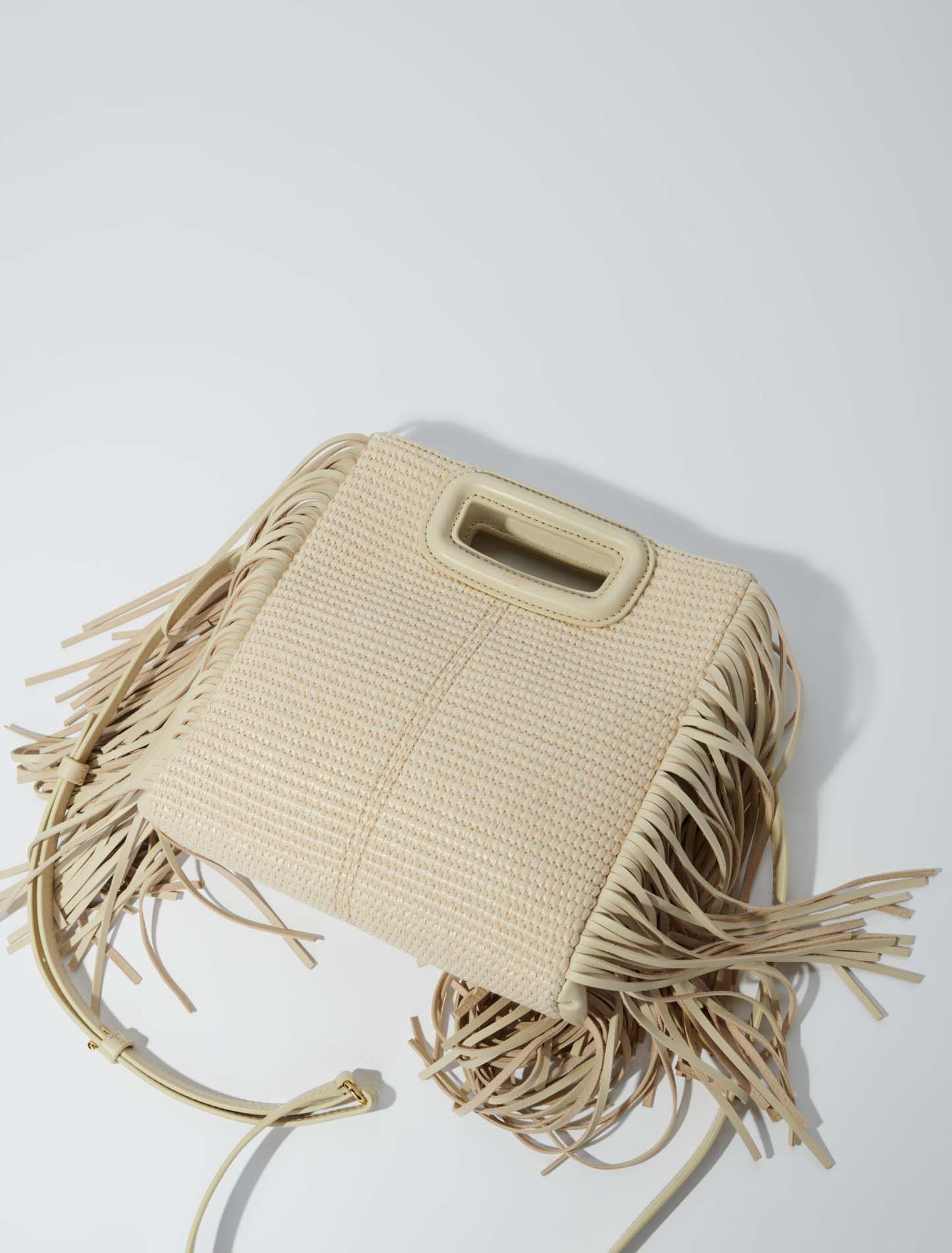 M-Tasche aus Stoff und Bast