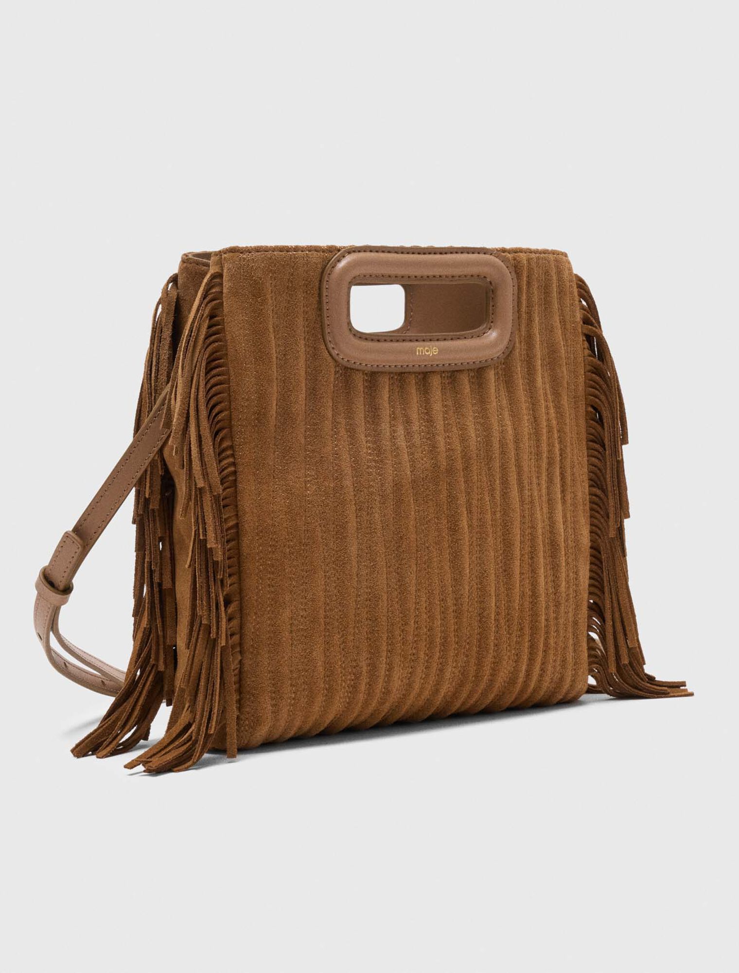 M-Tasche aus gestepptem Wildleder