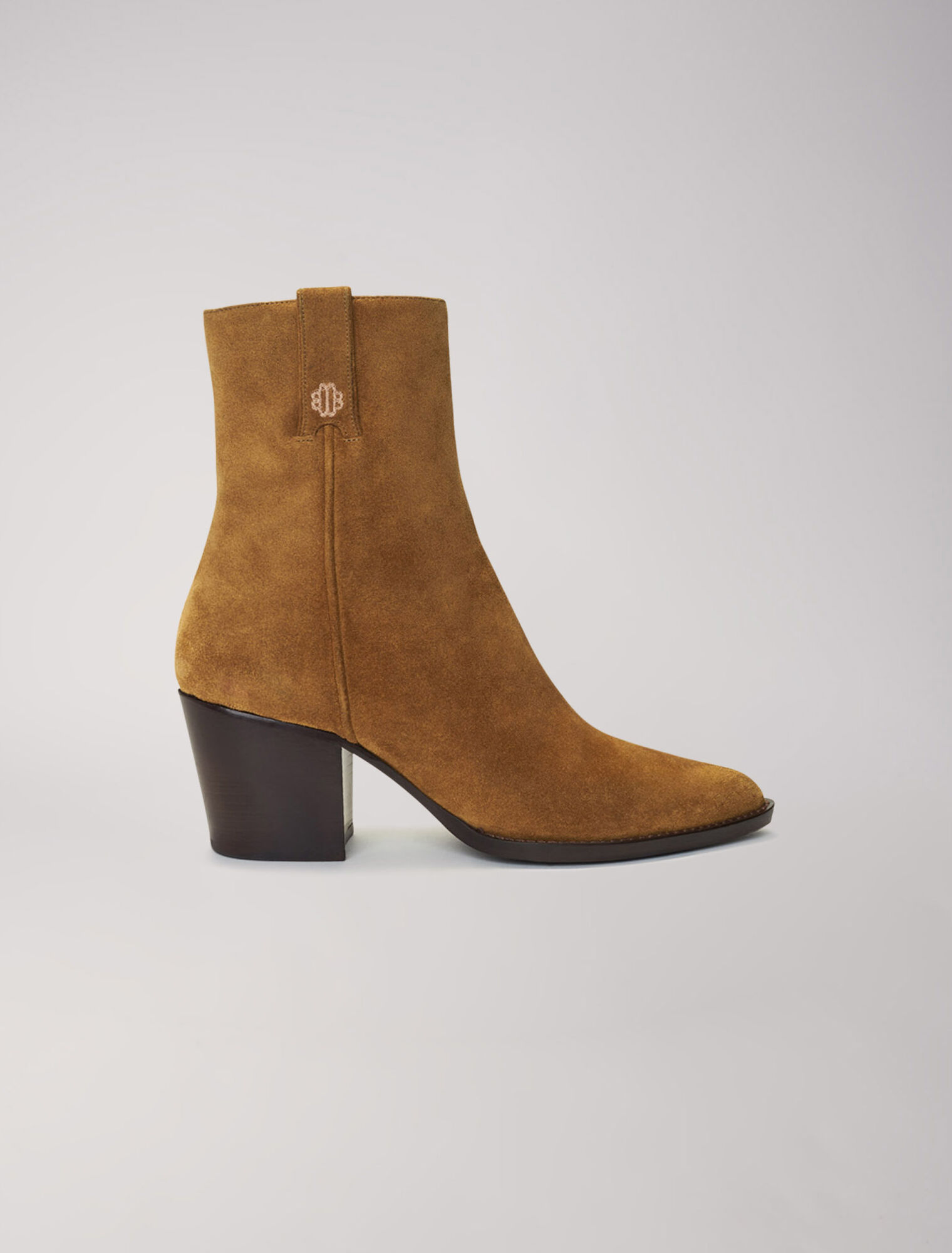 Camelfarbene Wildlederstiefel