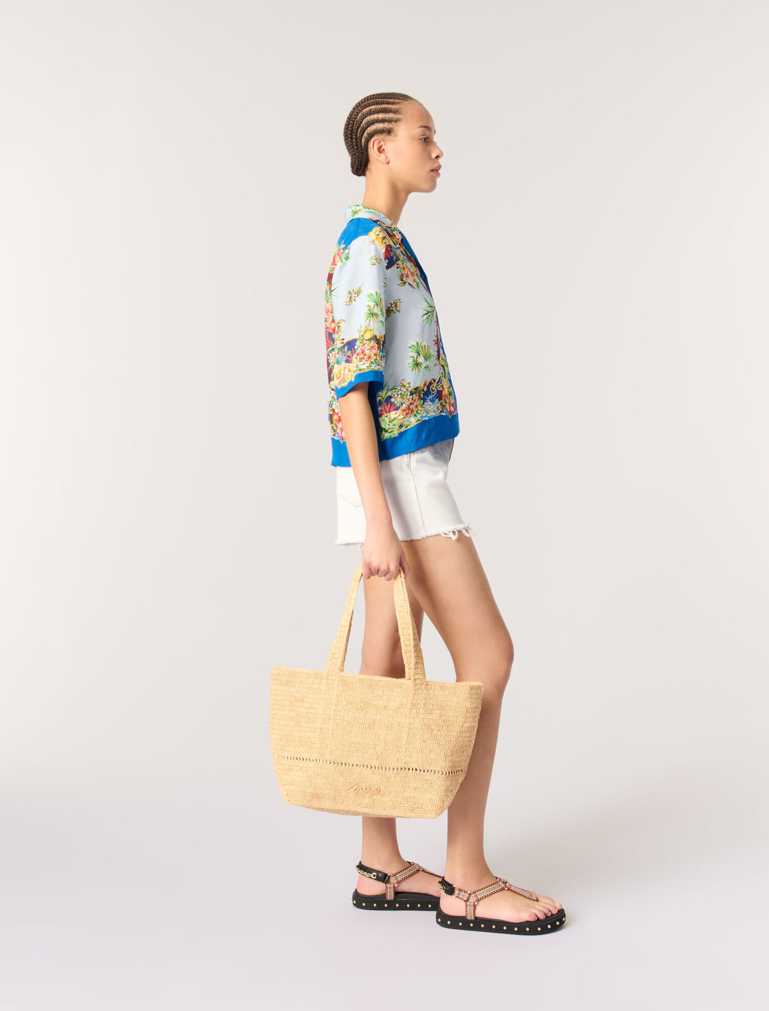 Kurze gemusterte Bluse