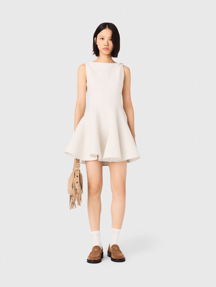 Kurzes ausgestelltes Tweedkleid