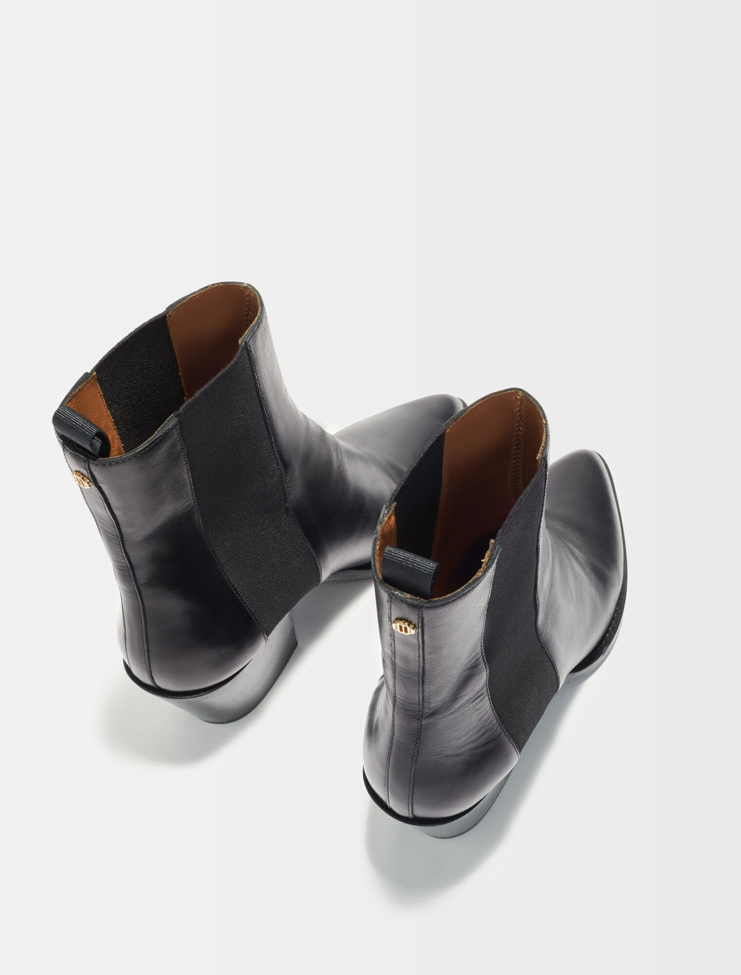 Halbhohe Stiefeletten aus Glattleder