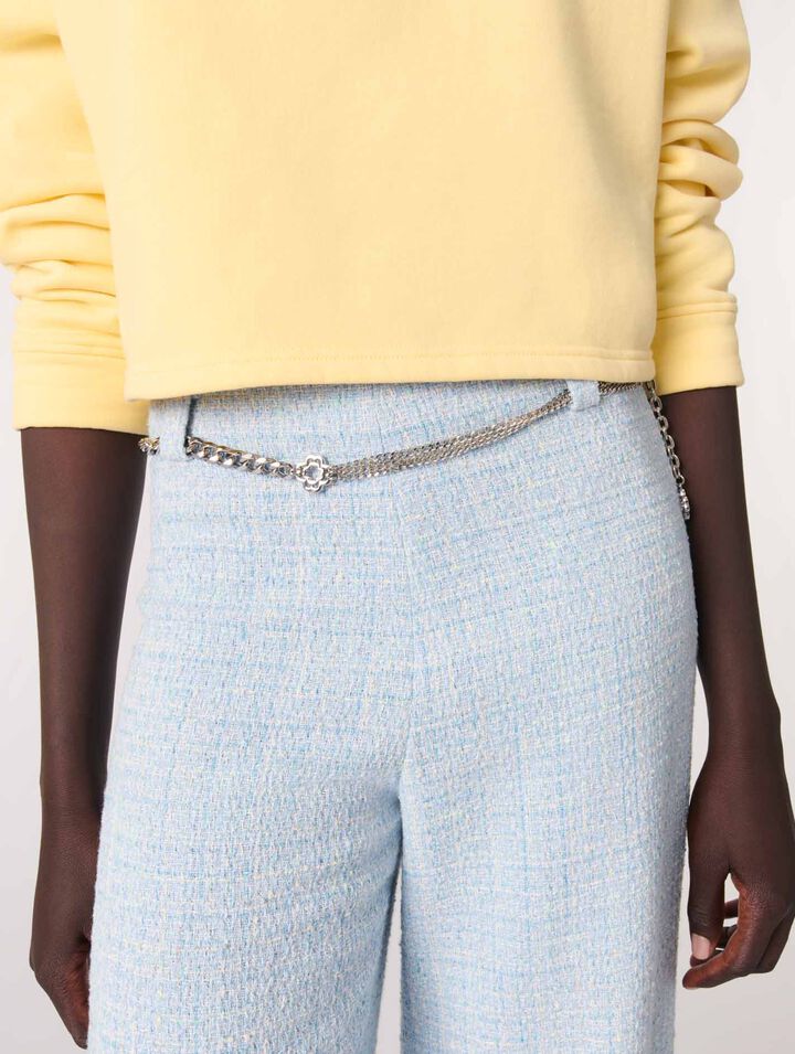 Tweedhose mit Gürtel