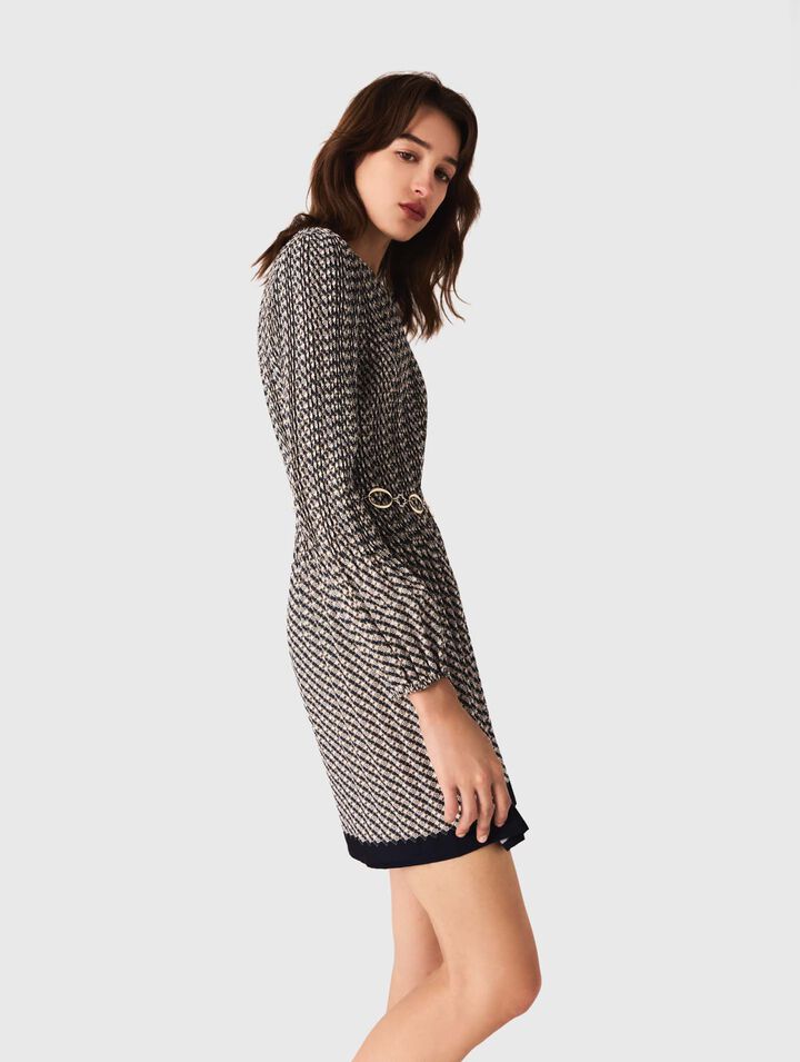 Plissiertes Kleid mit Print