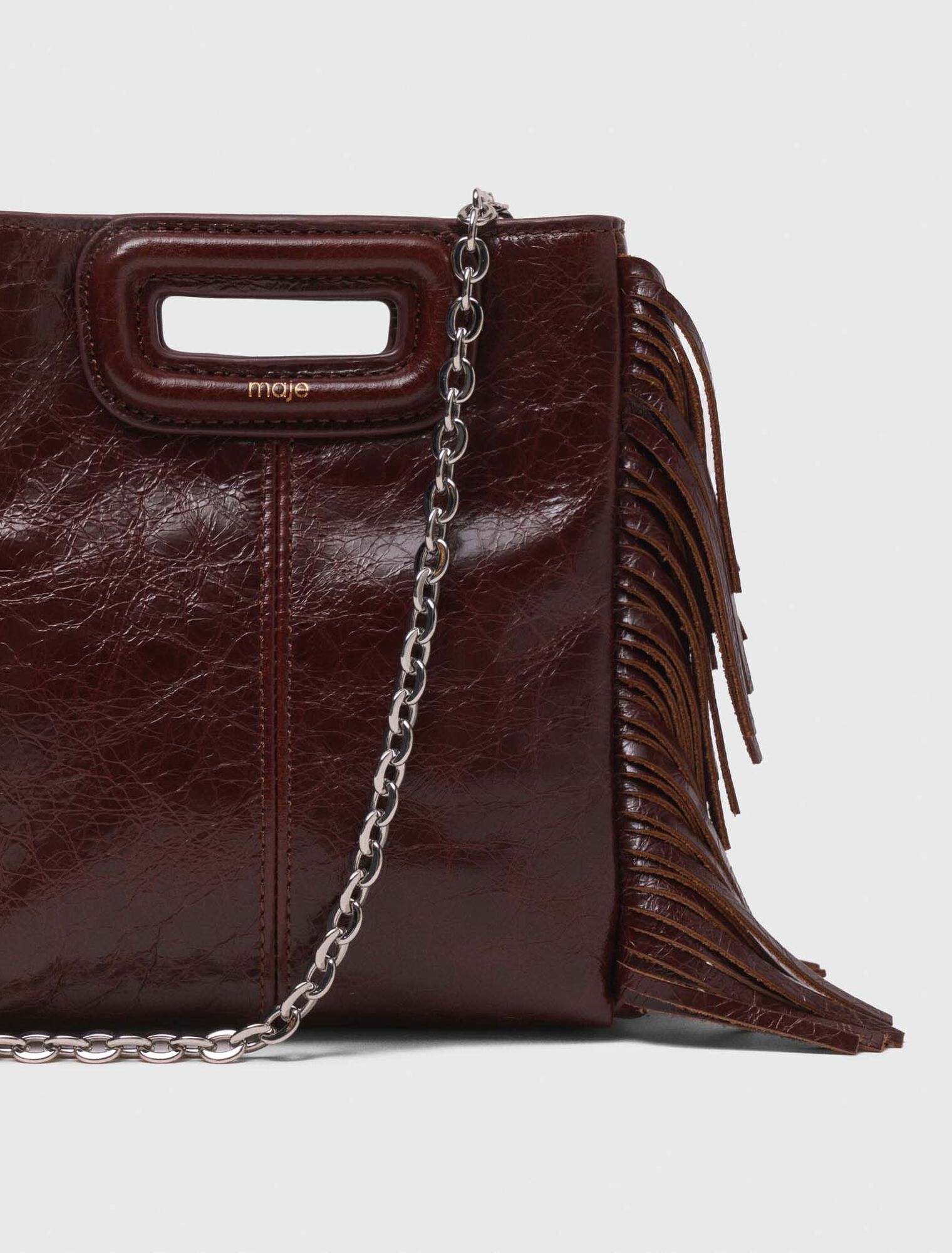 Minitasche M aus Craquelé-Leder
