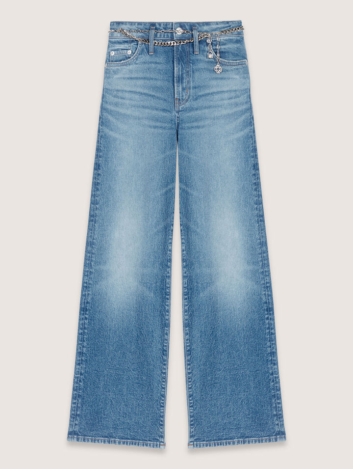 Jeans mit Kettengürtel