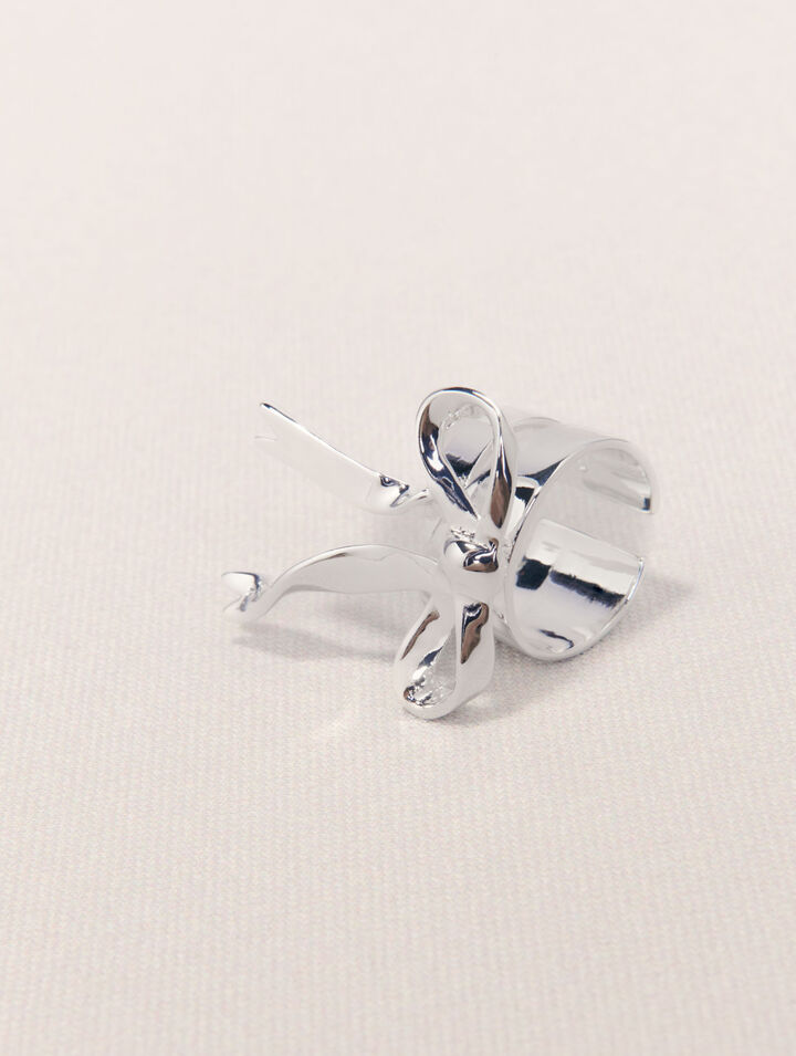 Offener Ring mit Schleife, silber