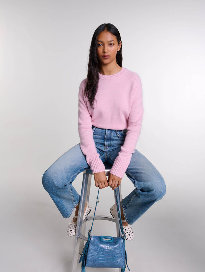 Gerade Jeans mit Flechtdetails