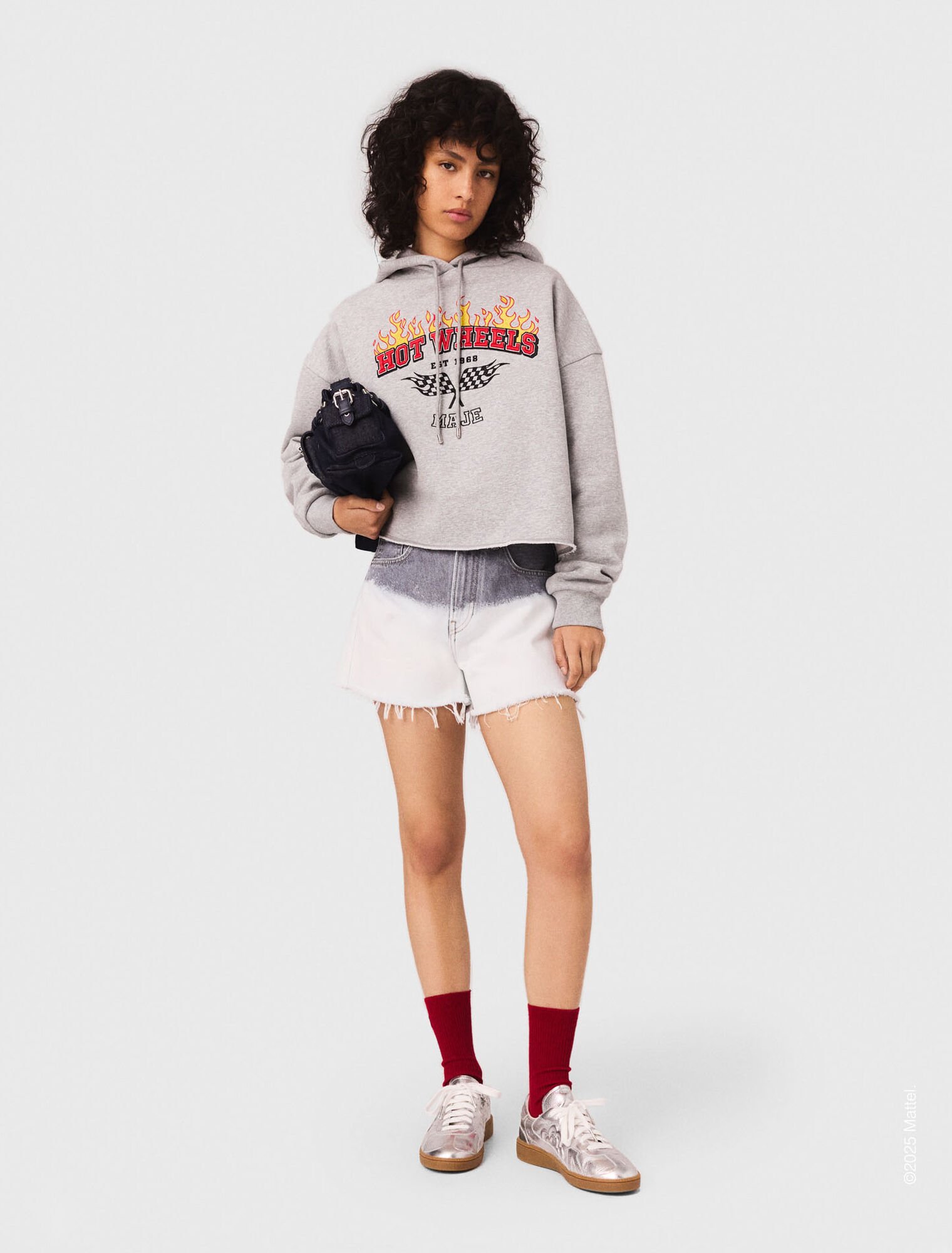 Crop-Sweatshirt mit gesticktem Logo