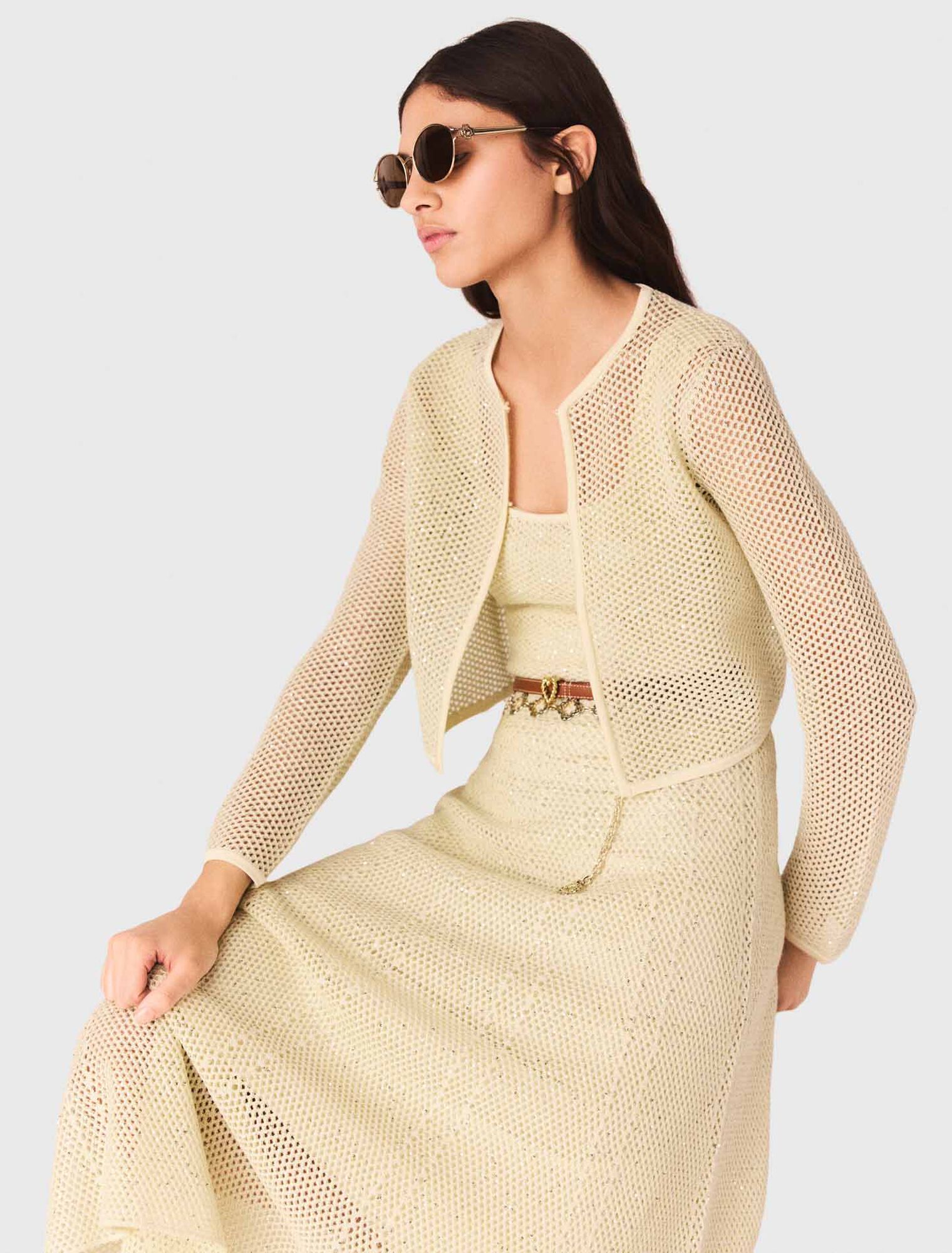 Strick-Cardigan mit Strass