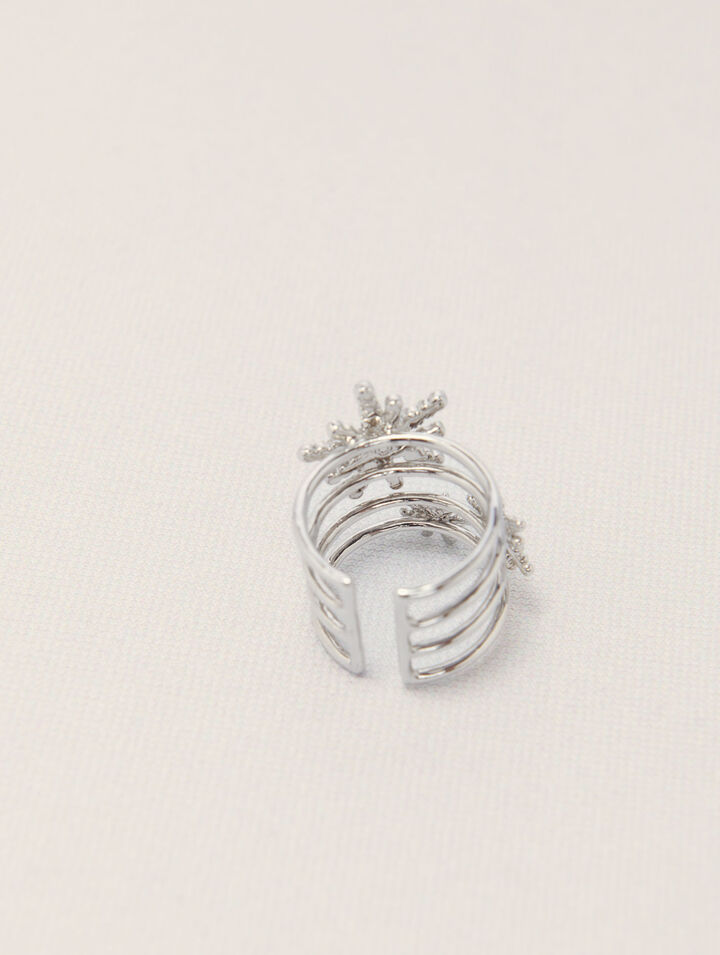 Fingerring mit Strass-Sternen