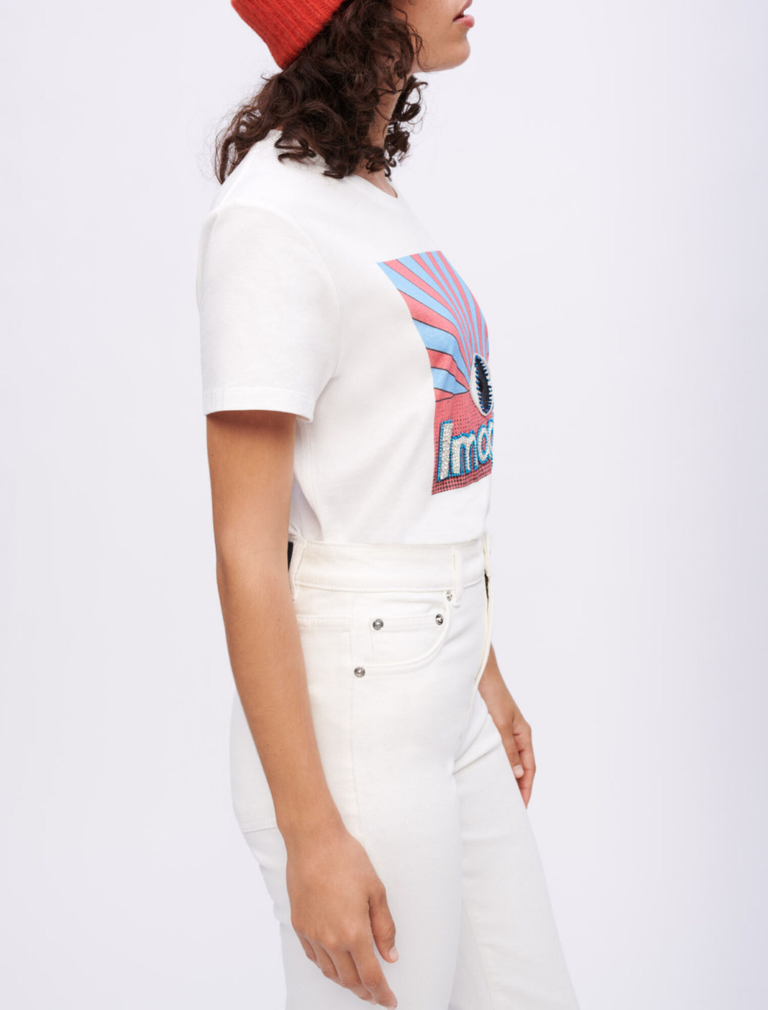 T-Shirt mit Strass-Siebdruck