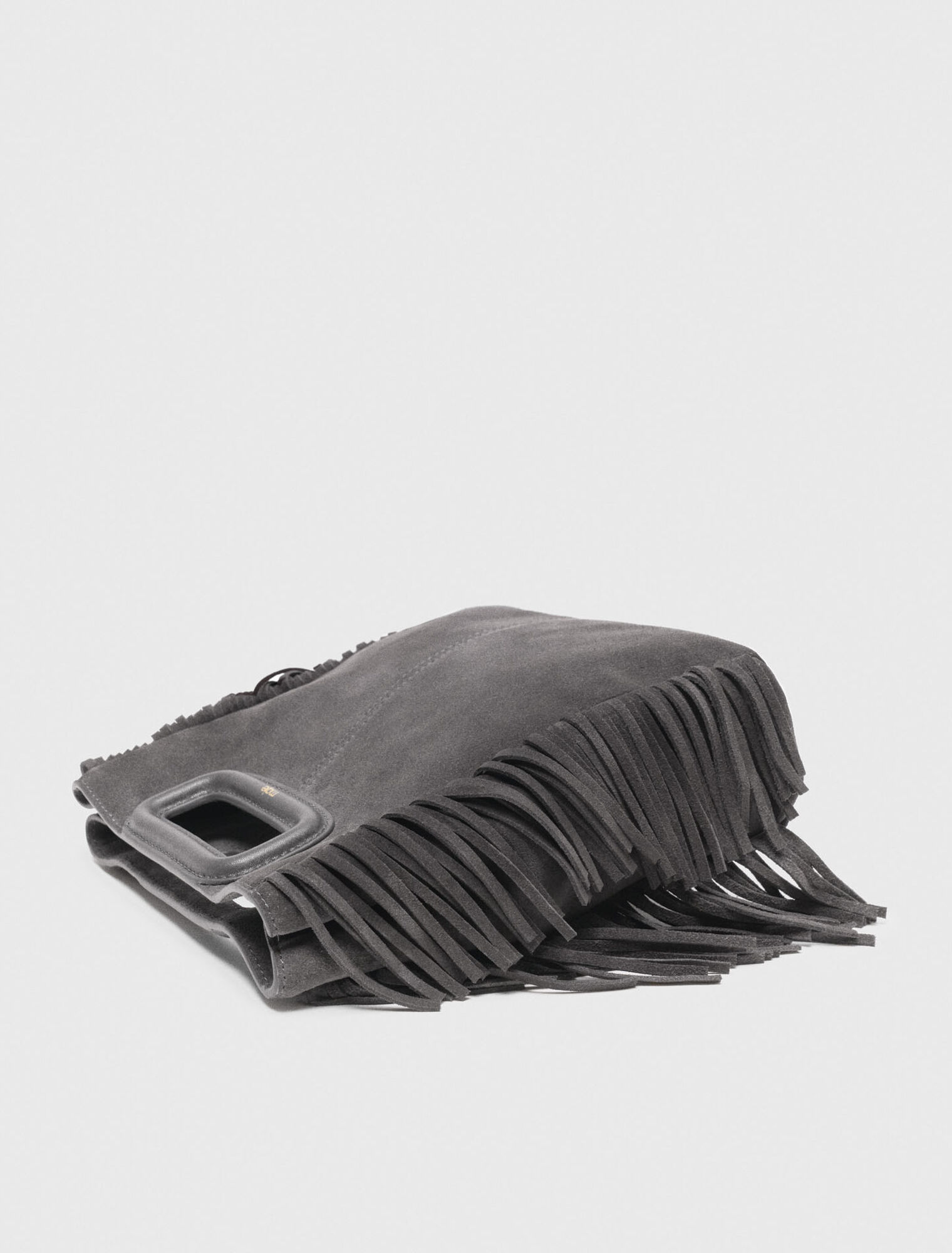 M-Tasche aus Wildleder mit Fransen