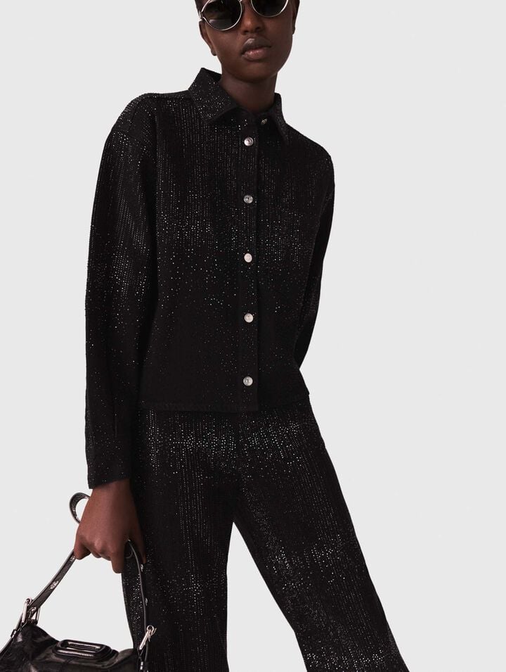 Denimhemd mit Strass