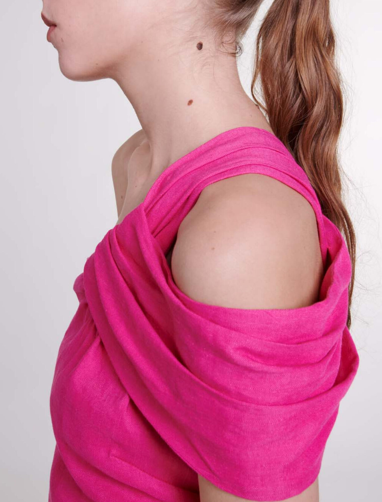 Asymmetrisches Leinenkleid