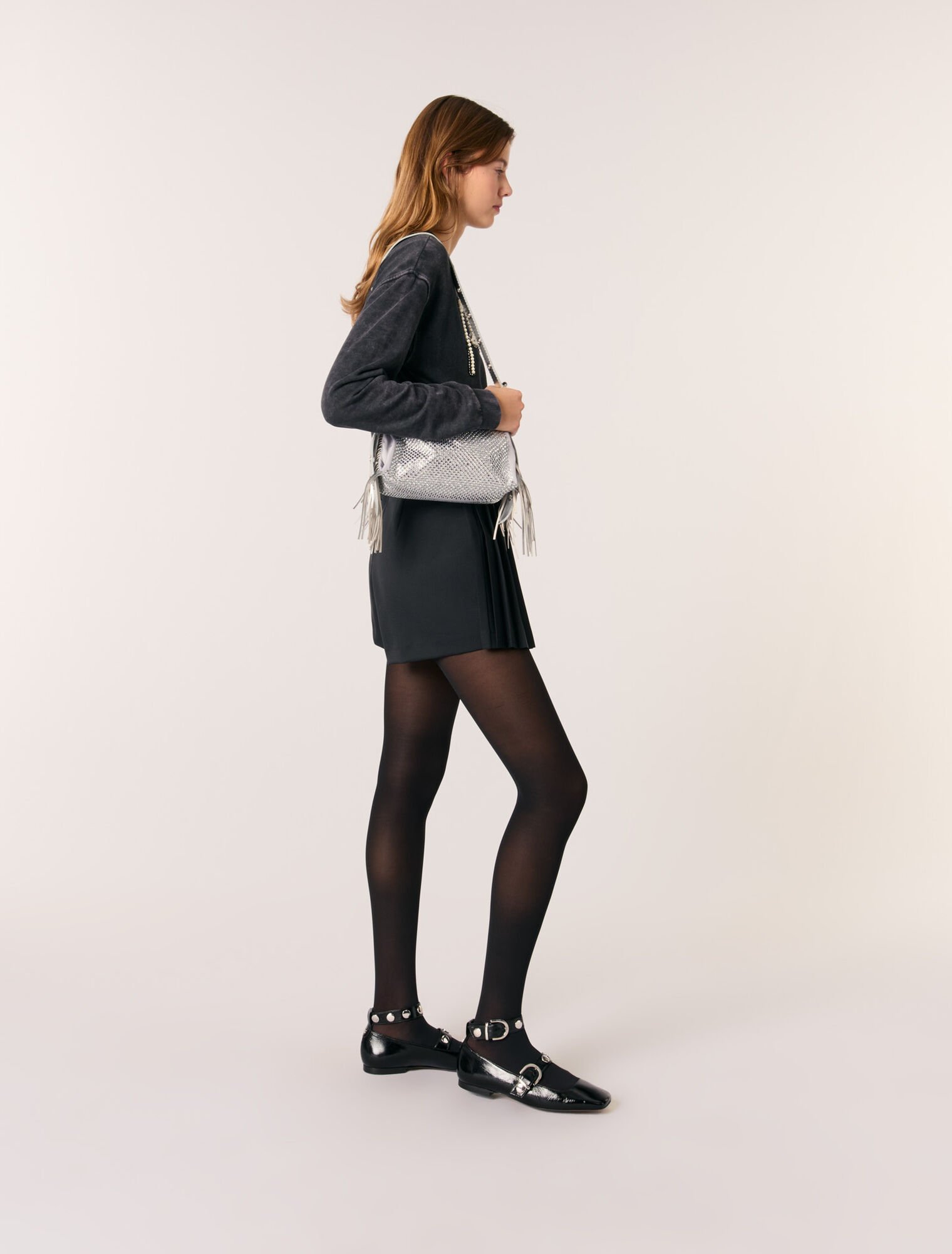 Tasche Miss M Mini Metall, Strass