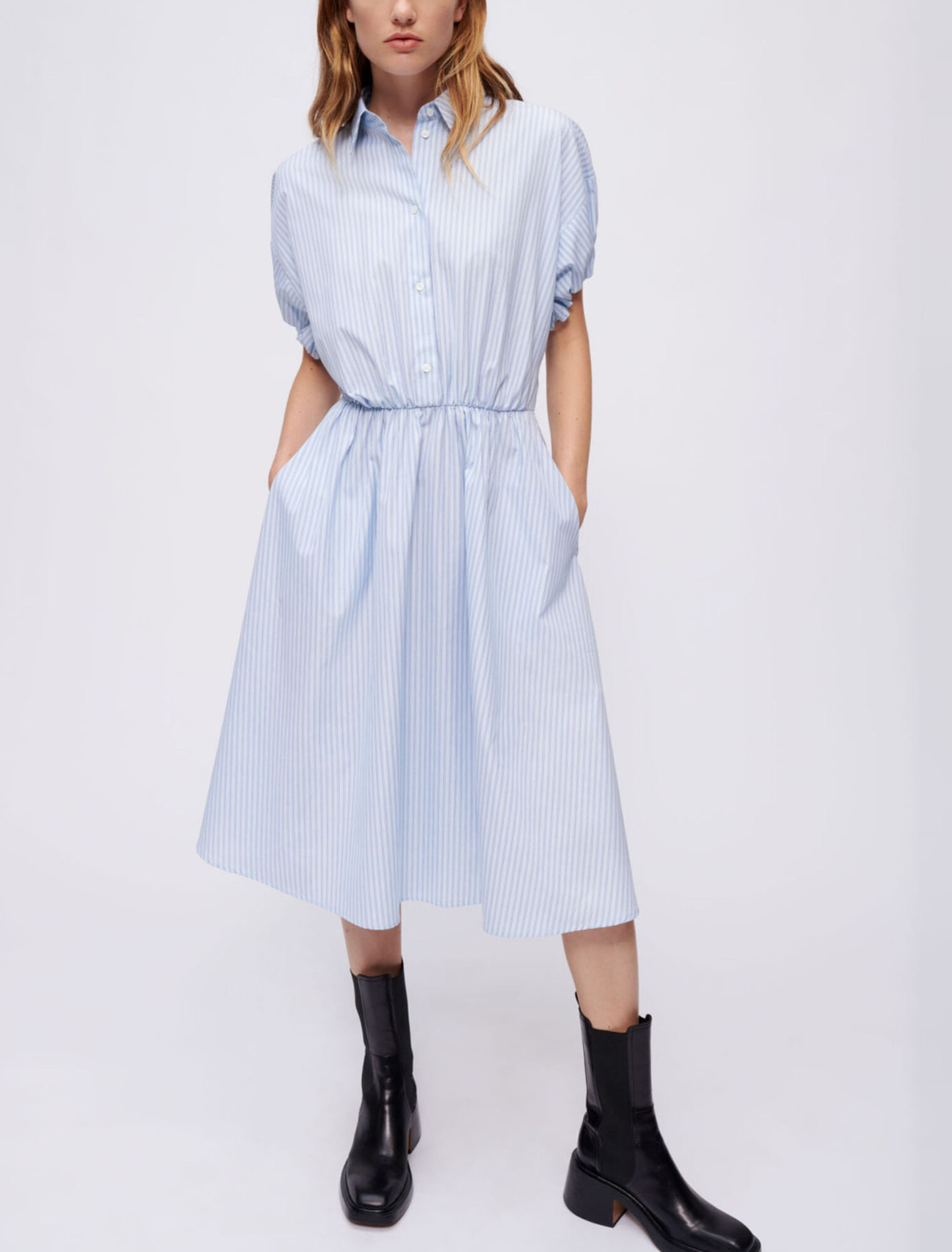 Gestreiftes Hemdblusenkleid