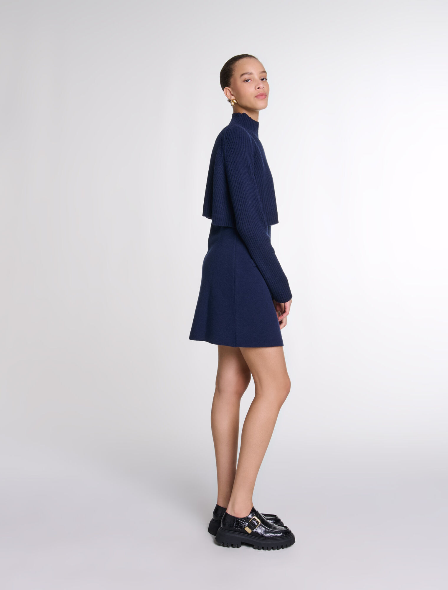 Kurzes 2-in-1 Strickkleid