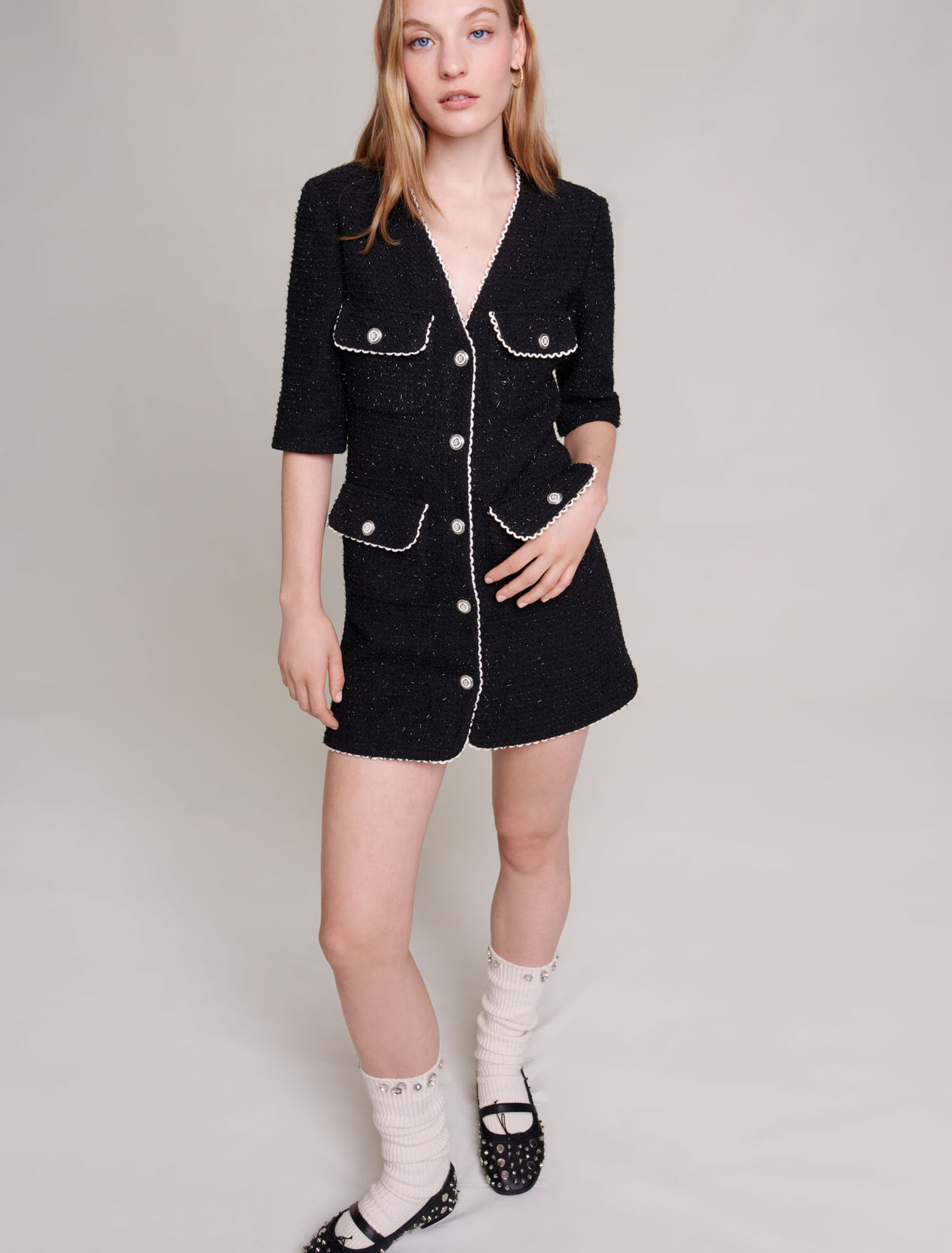 Kurzes Kleid aus Tweed