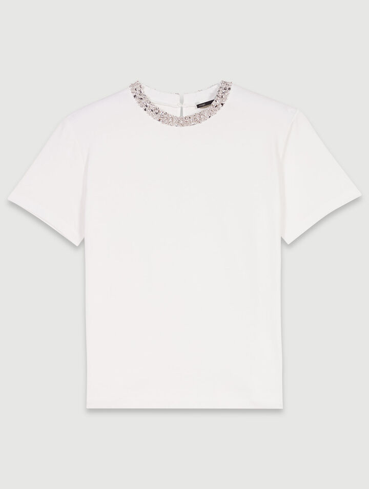 T-Shirt mit Schmuckkragen