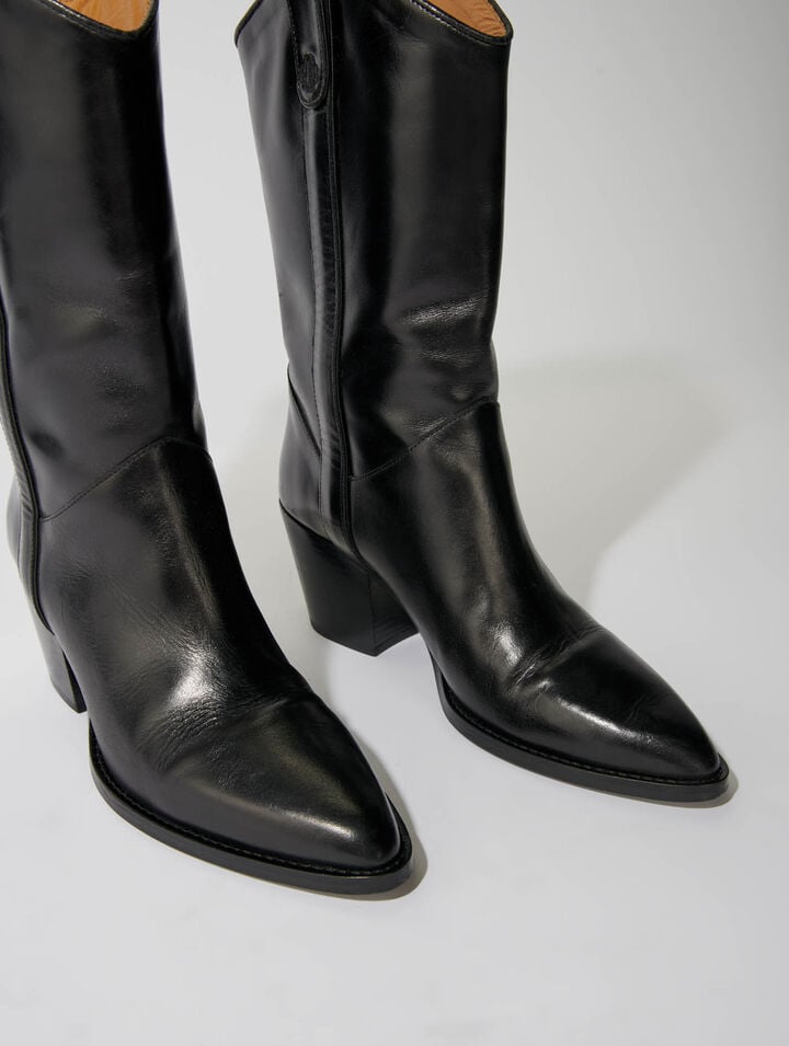 Lederstiefel mit Absatz