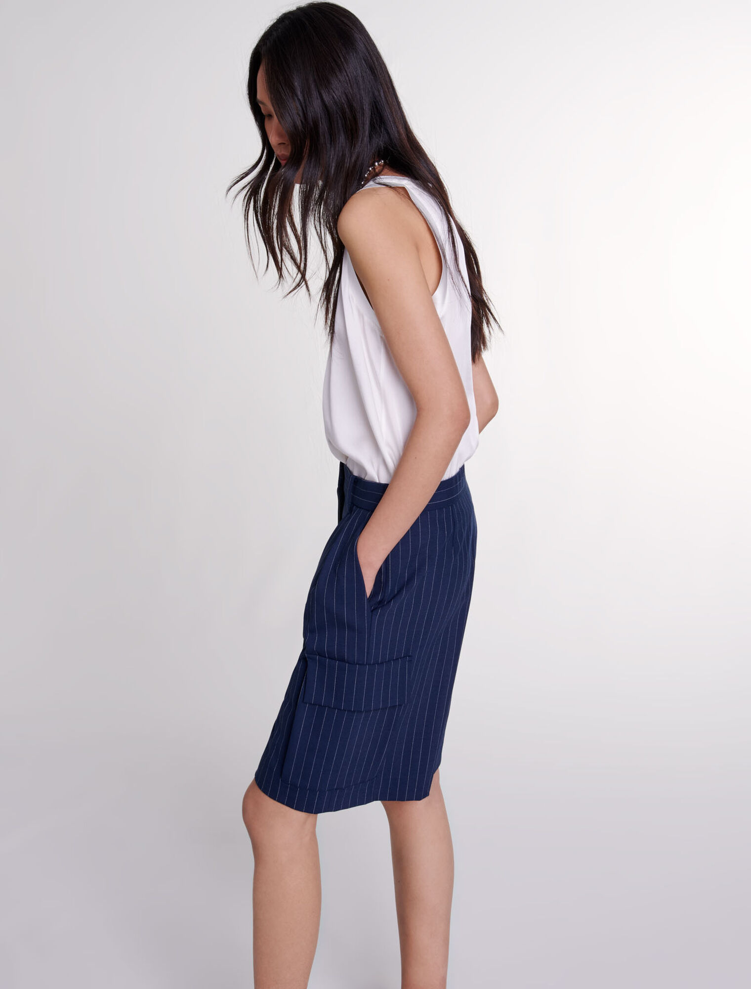 Gestreifte Bermudashorts  