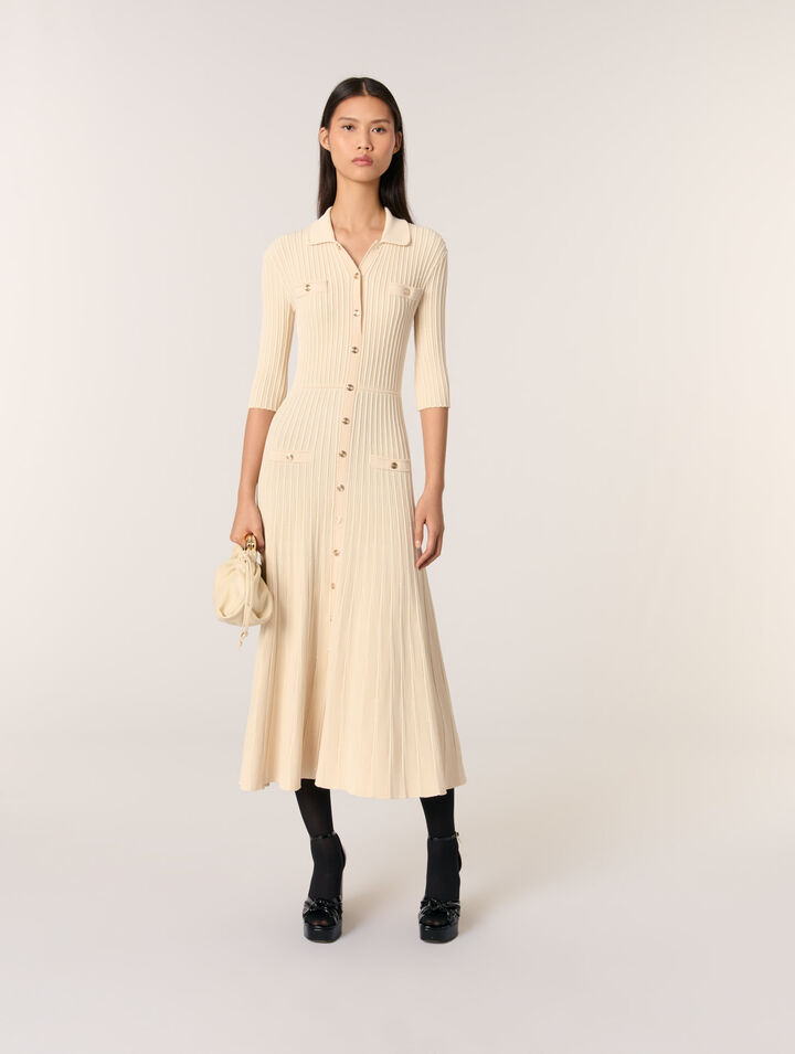 Midi-Strickkleid mit Pailletten