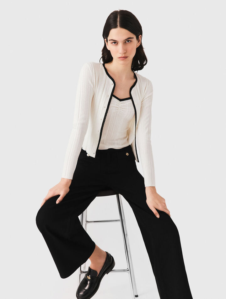 Twinset aus Pointelle-Strick