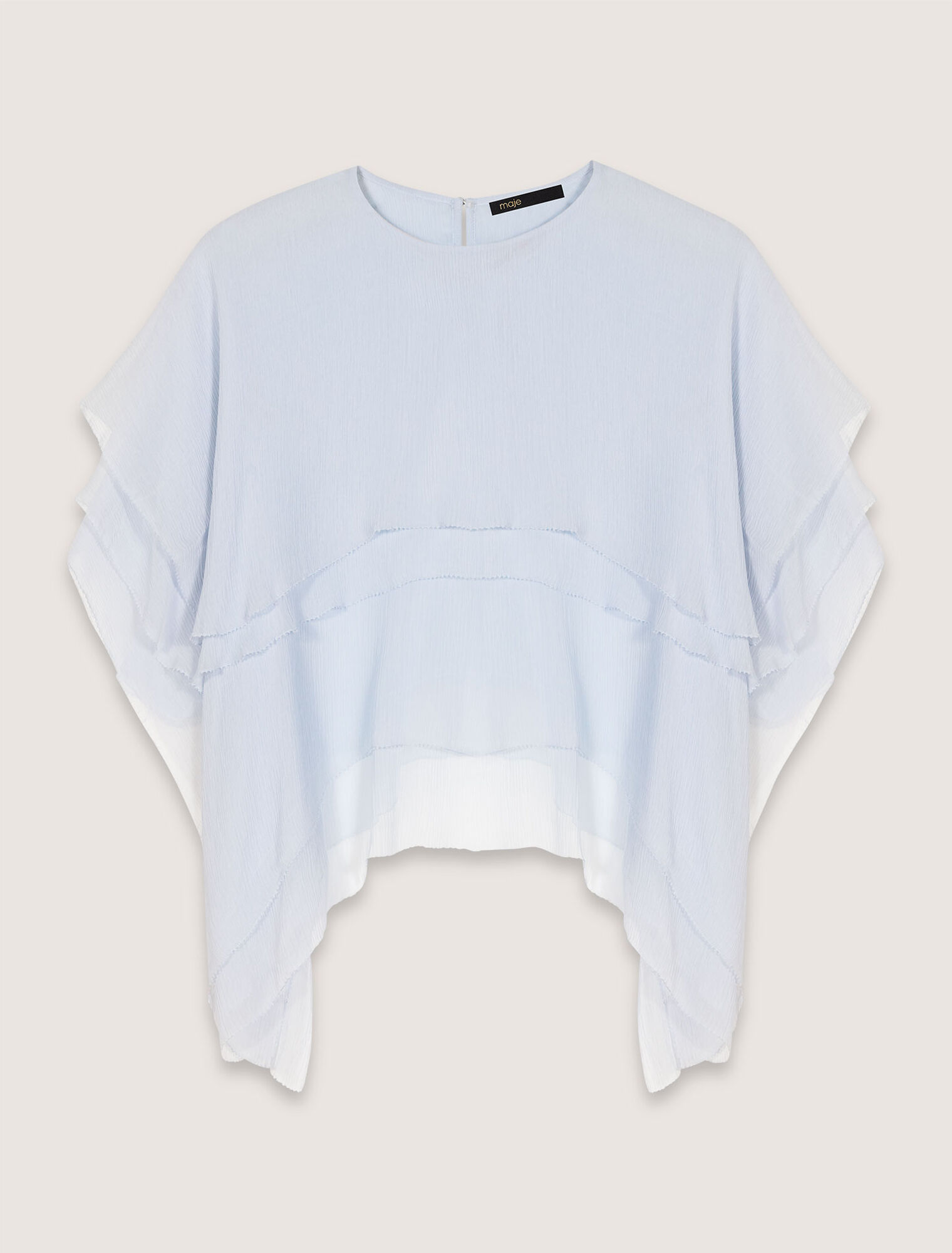 Top aus Musselin mit Volants