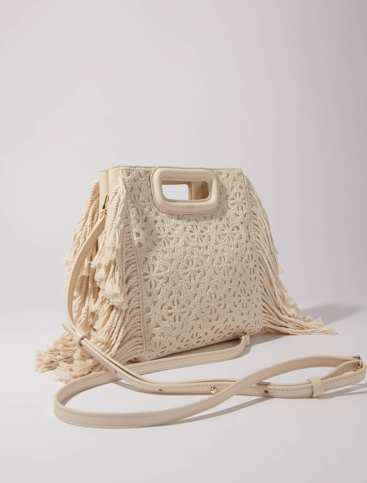 Bestickte Tasche M mit Spitzenoptik