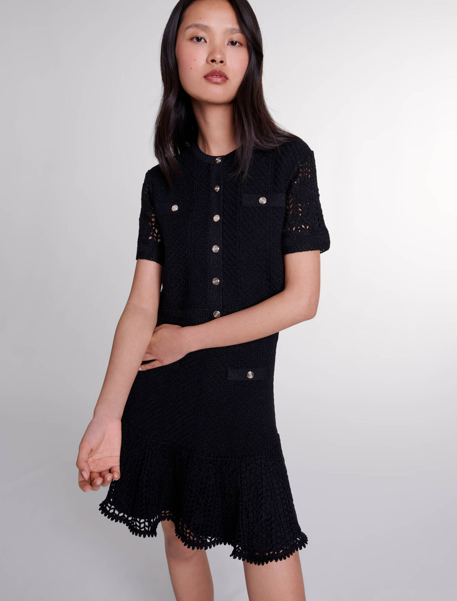 Häkelkleid mit 2-in-1-Optik