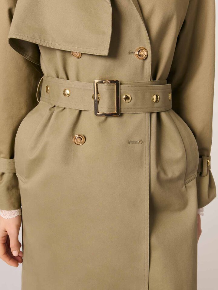 Trenchcoat mit Nieten und Kragen