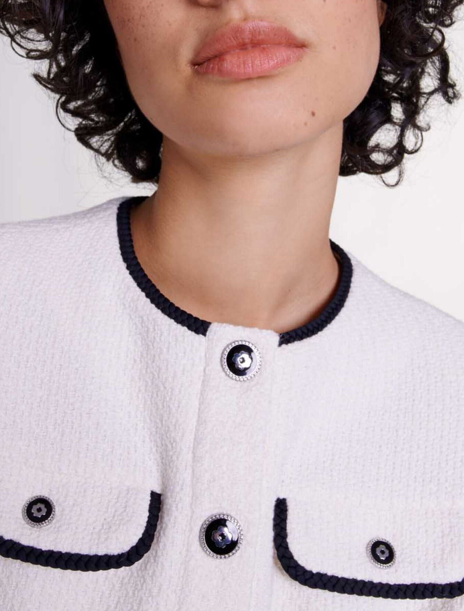 Tweed-Jacke schmale Passform