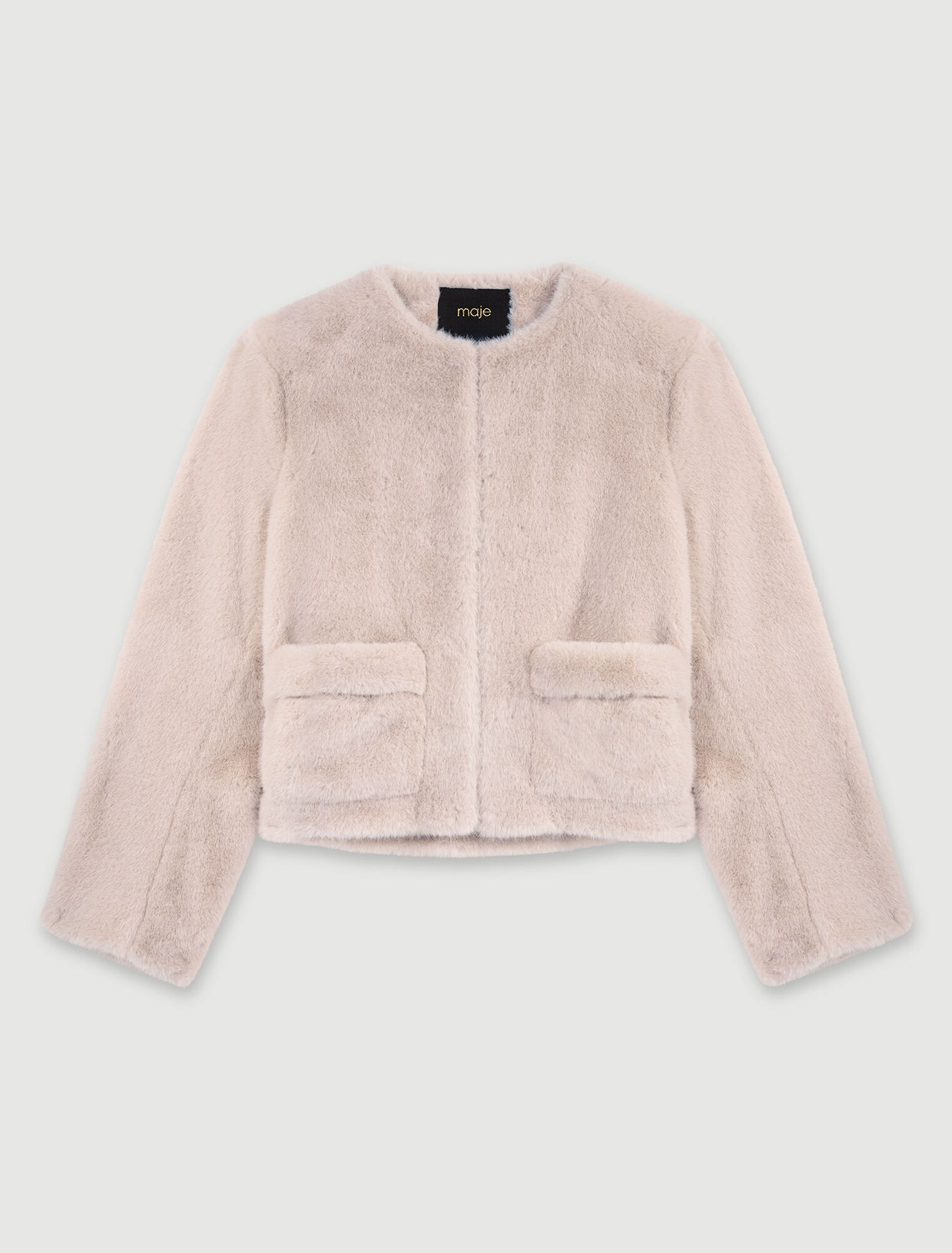 Kurze Kunstpelzjacke