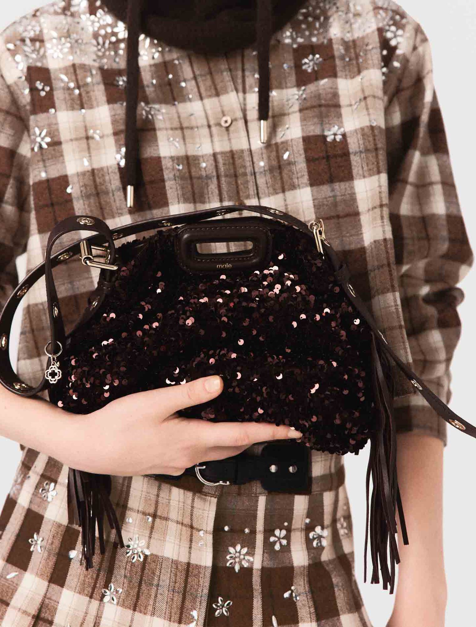 Kariertes Hemd mit Strass