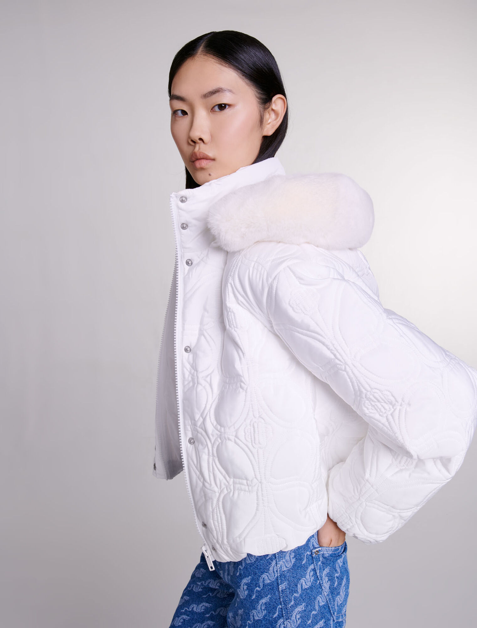 Kurze wattierte Jacke
