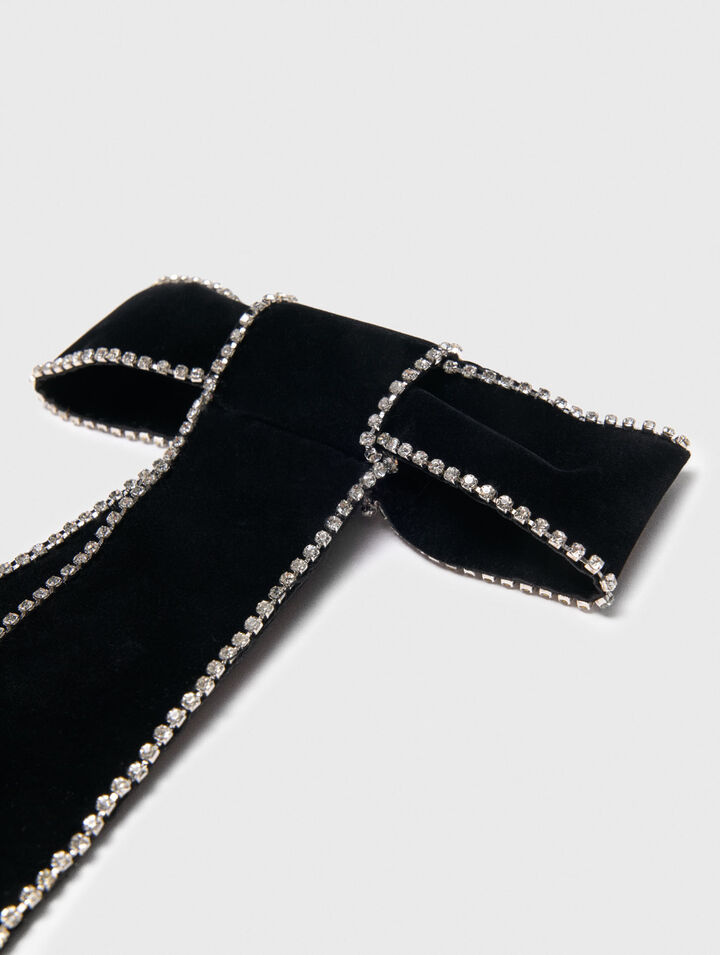 Haarspange Samtschleife mit Strass
