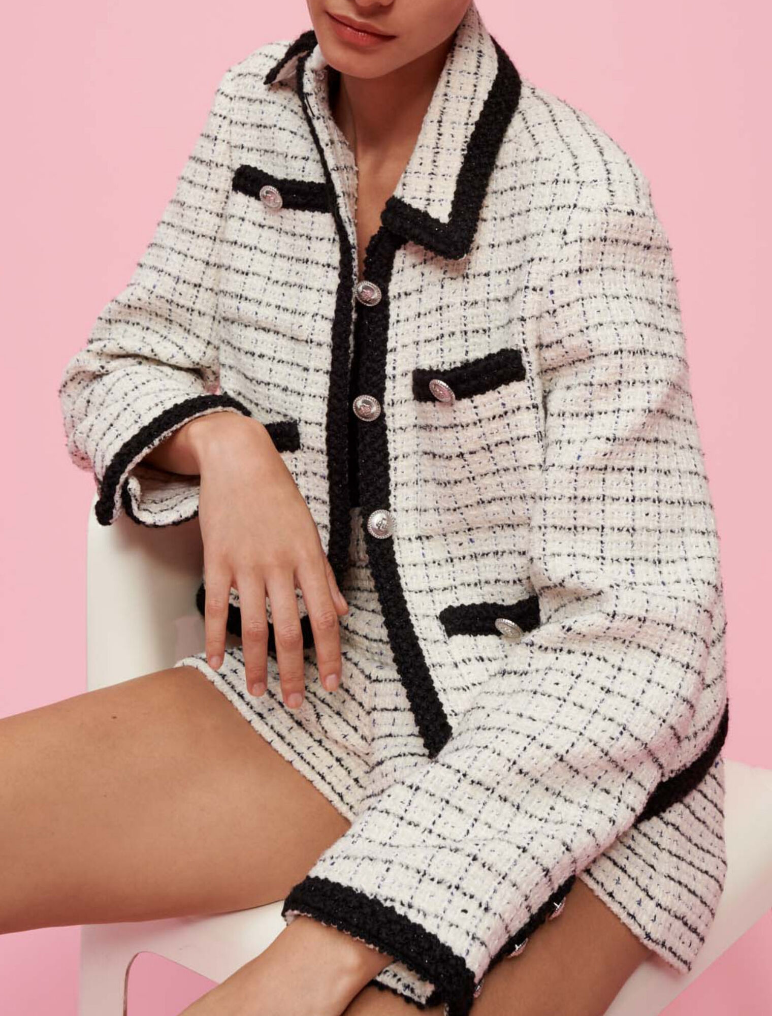 Jacke aus Tweed mit Karomotiven