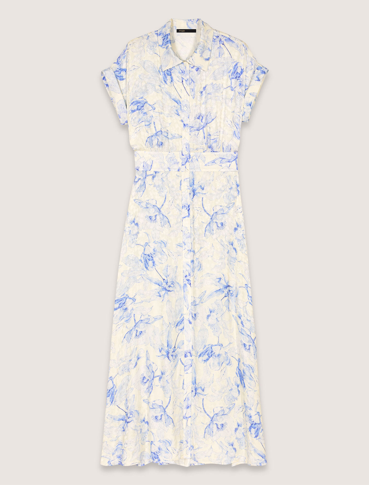 Langes bedrucktes Kleid