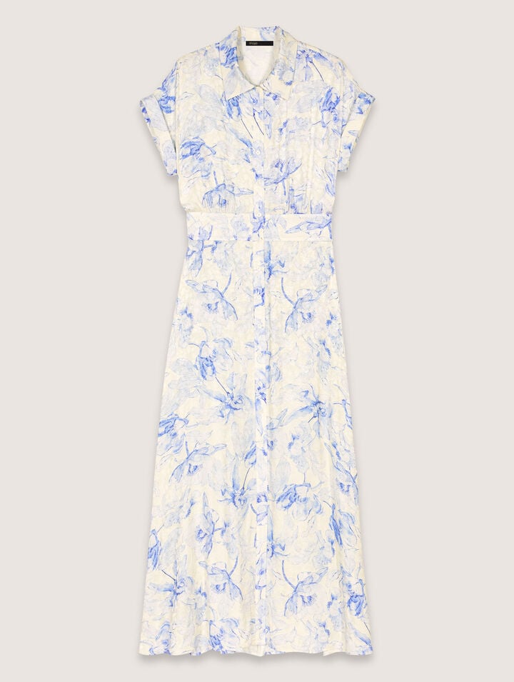 Langes bedrucktes Kleid